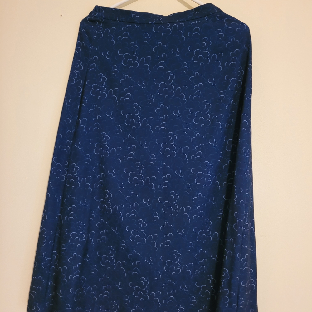 Chic Navy Patterned A-Line Skirt
